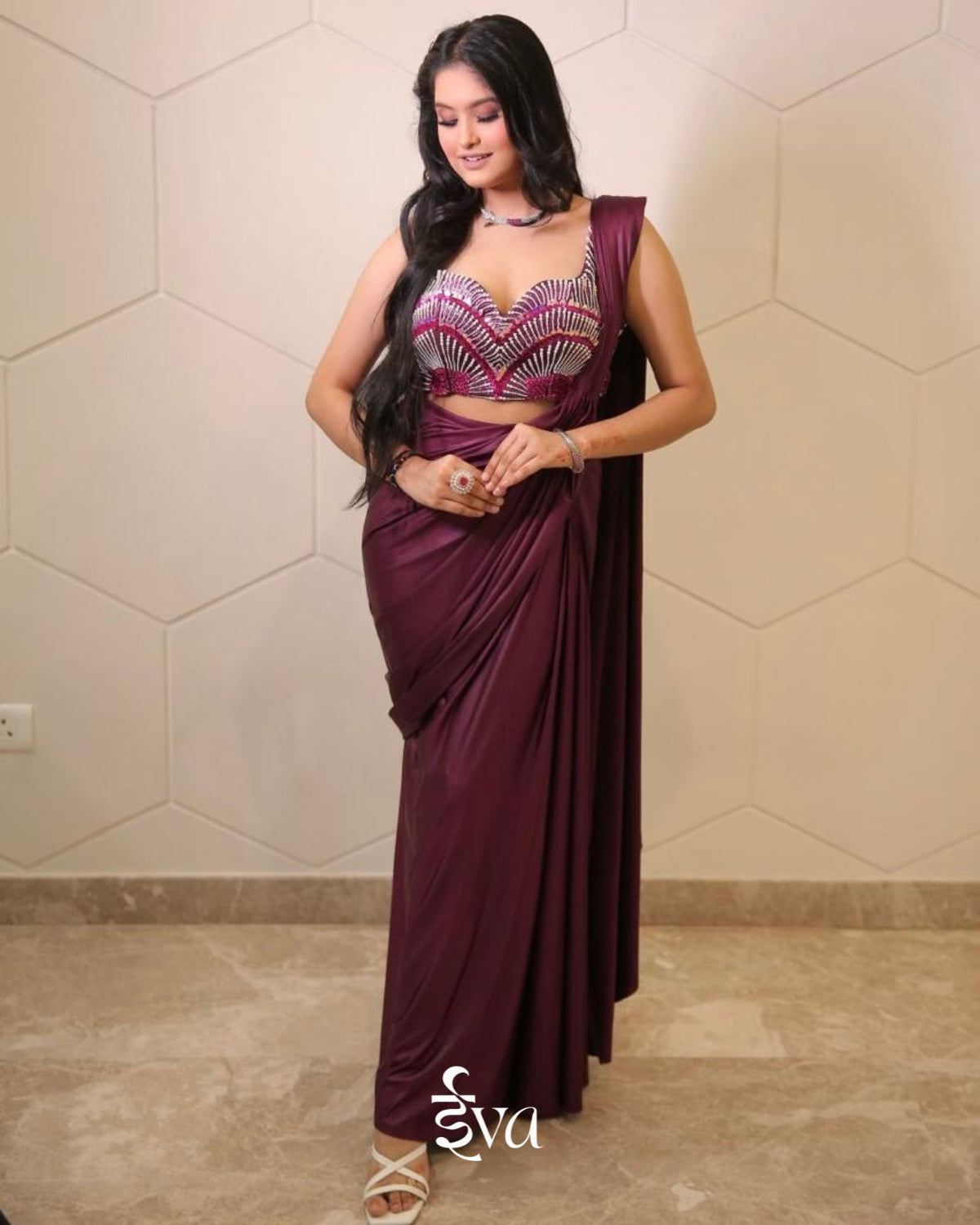 PLUM SAREE