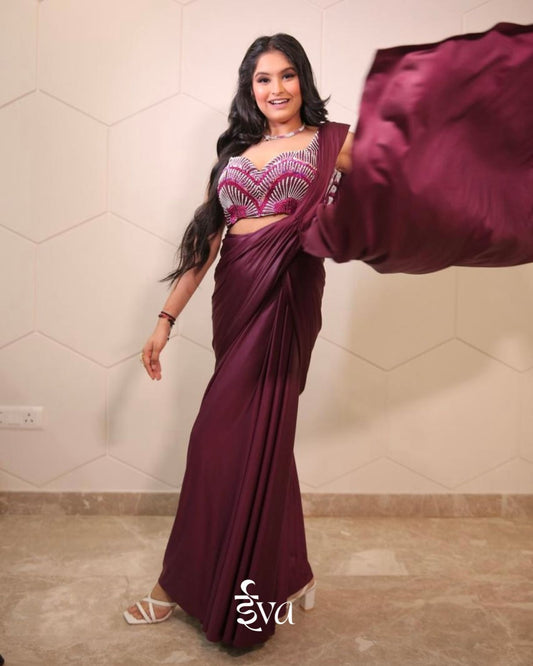 PLUM SAREE